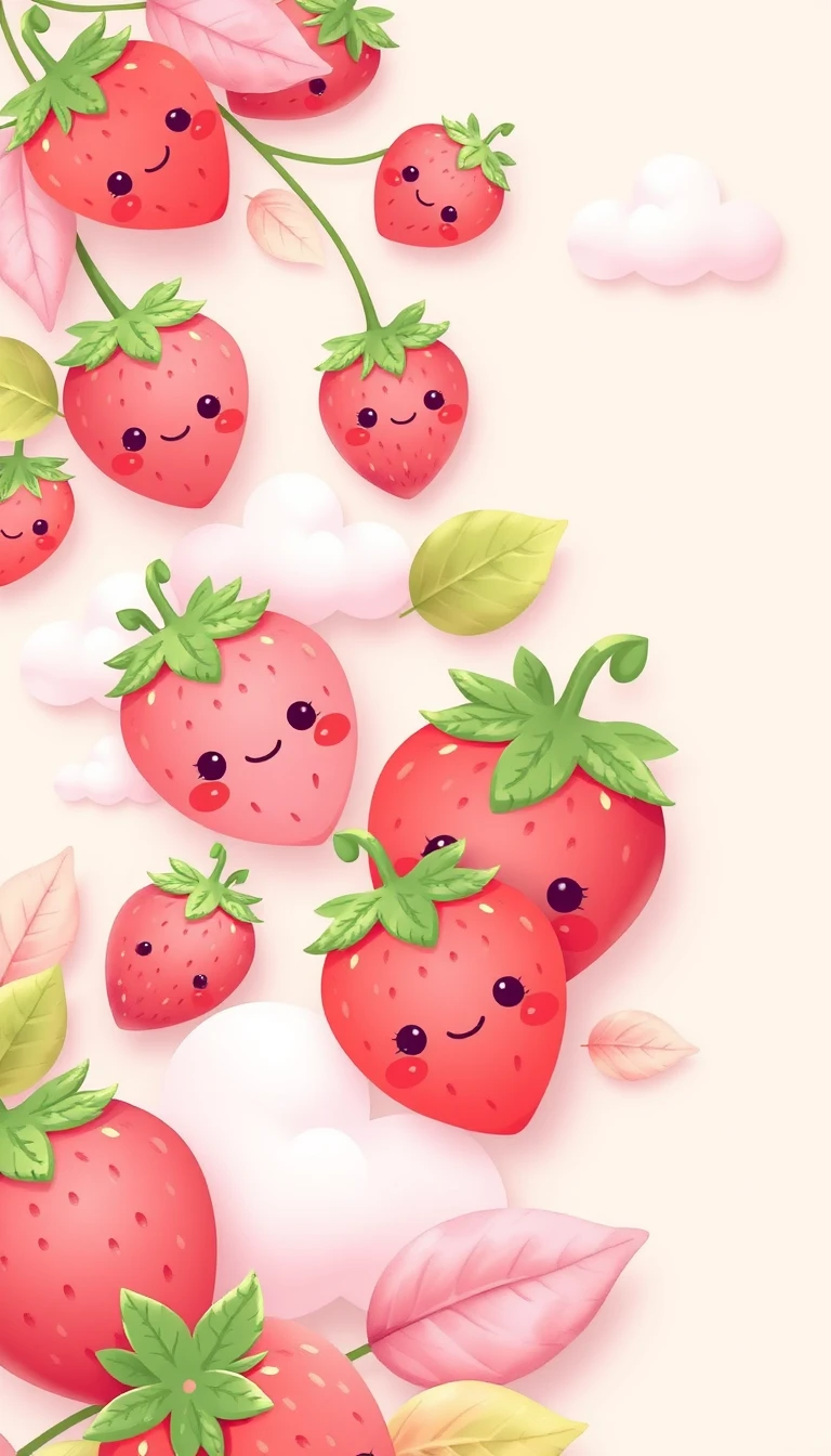 Kawaii Strawberry Wallpaper