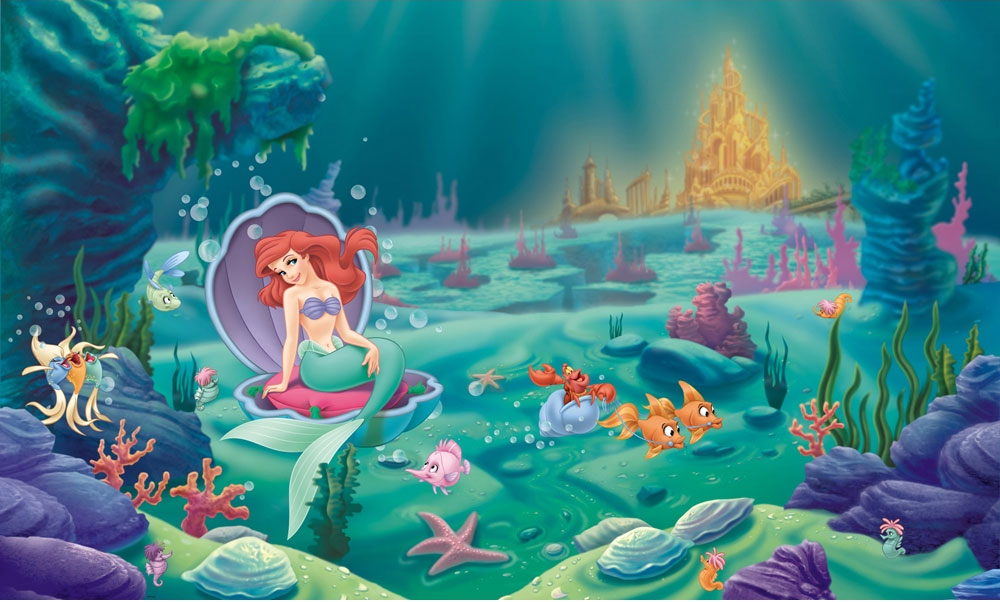 Little Mermaid Wallpaper Mural Disney Princess Ariel Wall Accent