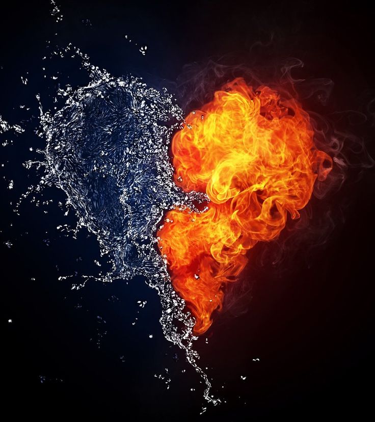 Slm Android Wallpaper Fire Heart And Ice Water Art