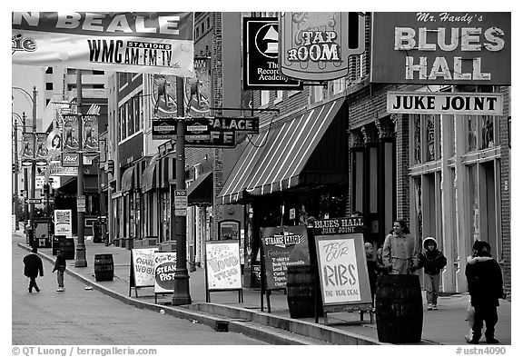 White Picture Photo Beale Street Memphis Tennessee Usa