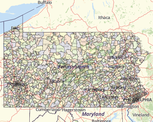 Pennsylvania Zip Code Map Pc Android iPhone And iPad Wallpaper