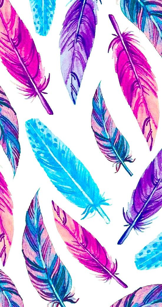 Flower On Artsy Feather Wallpaper Phone