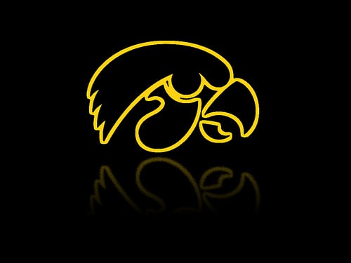 Iowa Hawkeyes Logo Desktop Background Gold Outline Rough Reflection