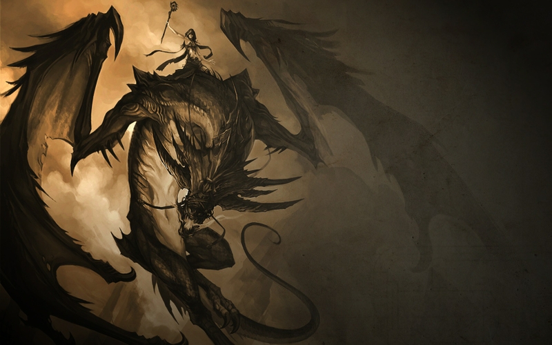 Wizard Controlled Dragon Original Wallpaper Animals Dragons