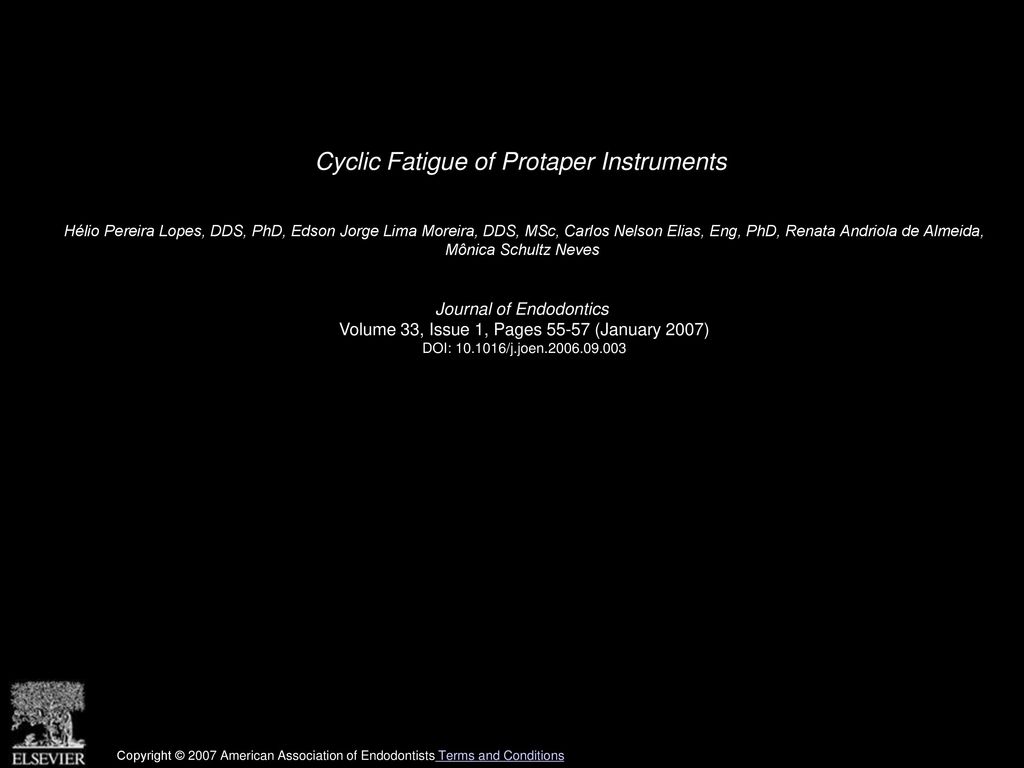 Cyclic Fatigue Of Protaper Instruments Ppt
