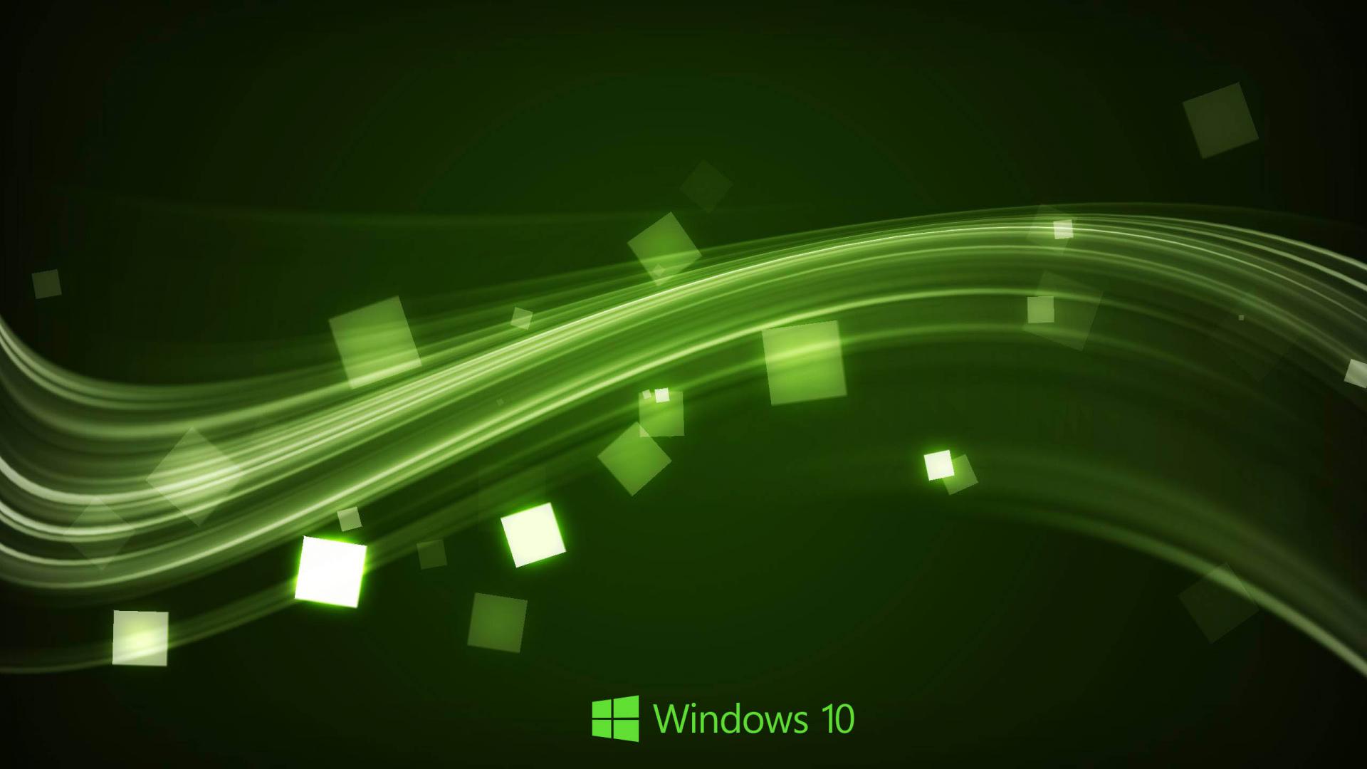 Windows 10 Wallpaper in Abstract Green Waves HD Wallpapers for 1920x1080