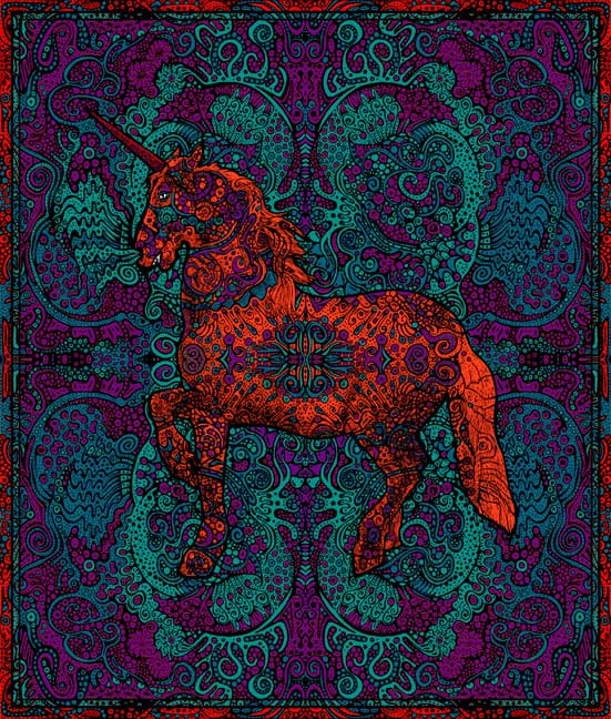 Tapestry Wall Hangings 3d Unicorn
