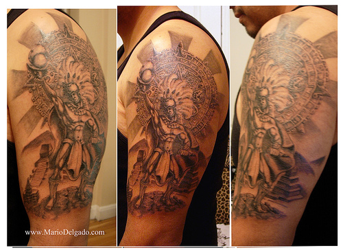 Aztec Warrior Arm Tattoos