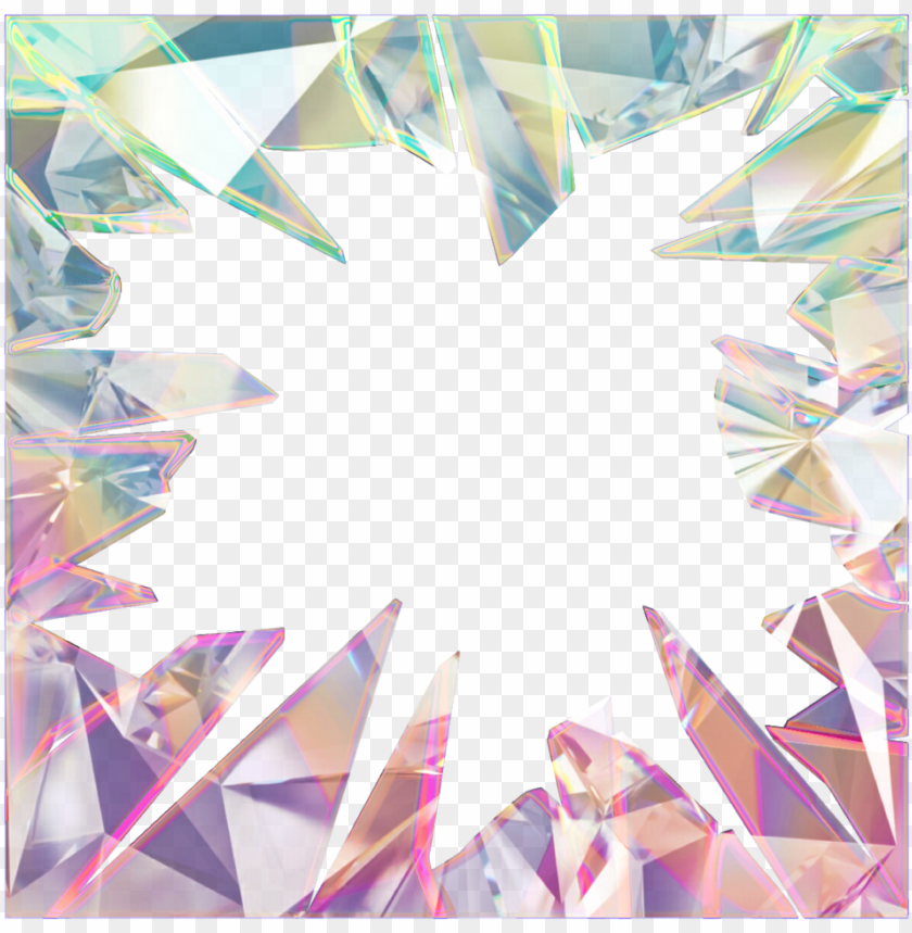 Lass Broken Transparent Jagged Frame Border Holo Holog Glass Png