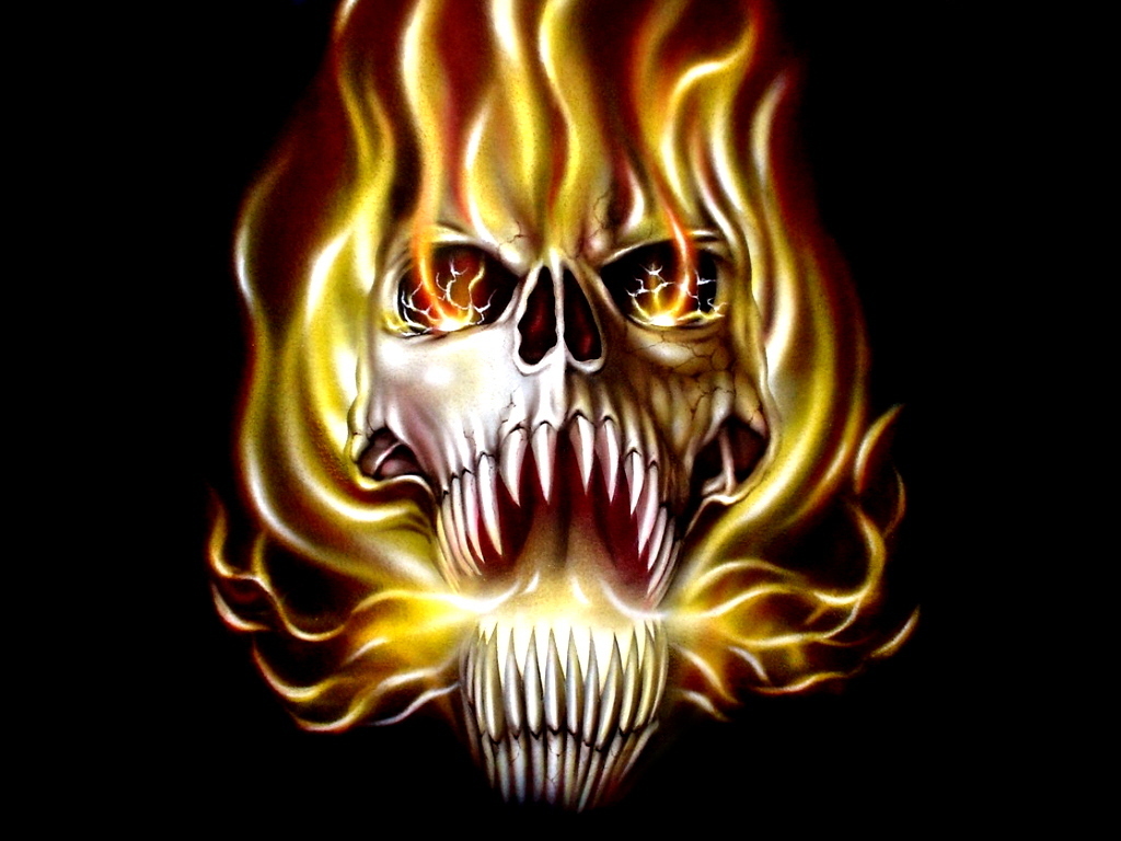 Pin Flaming Skull Logo