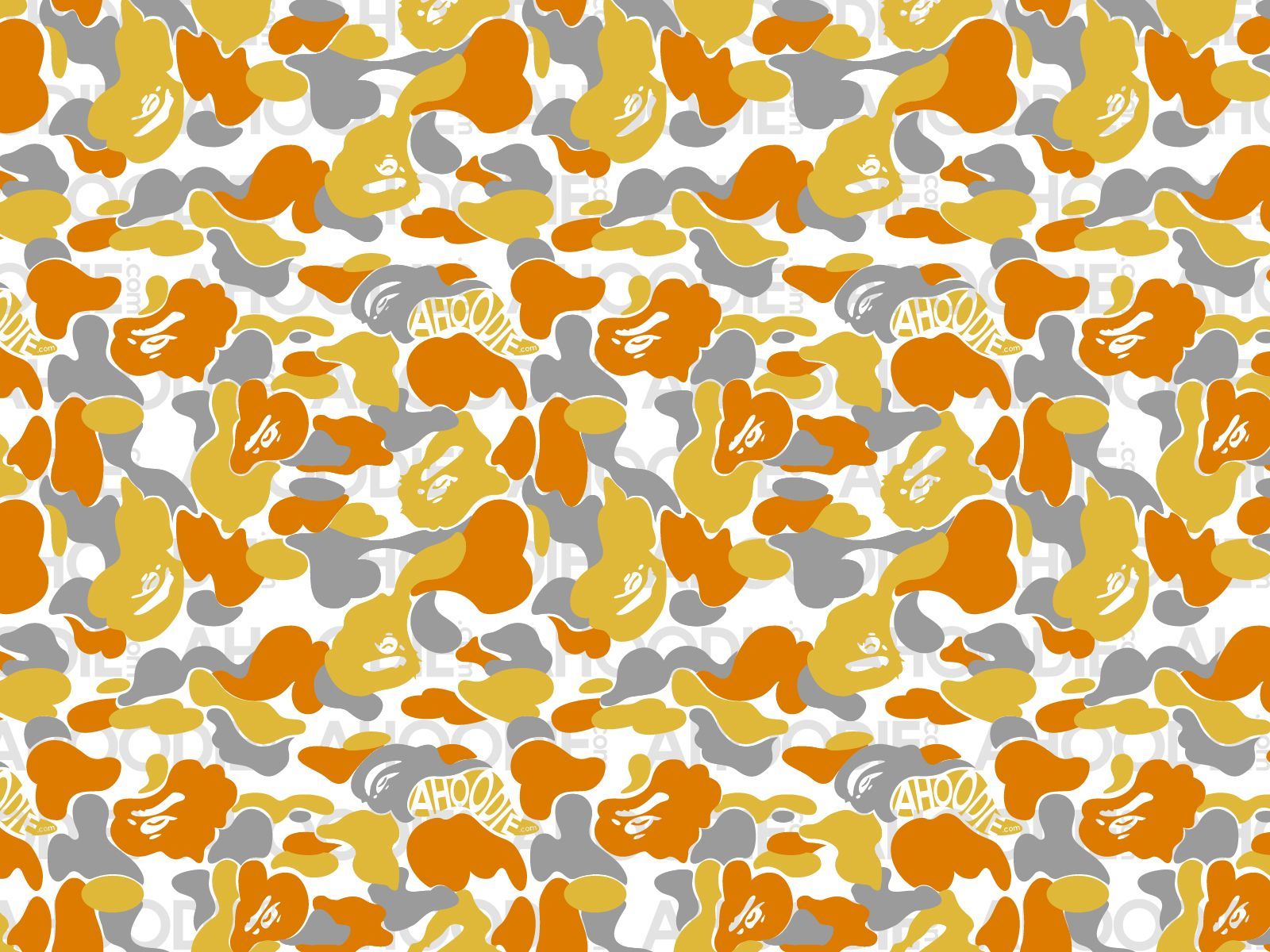 Yellow Bape Camo Wallpaper On