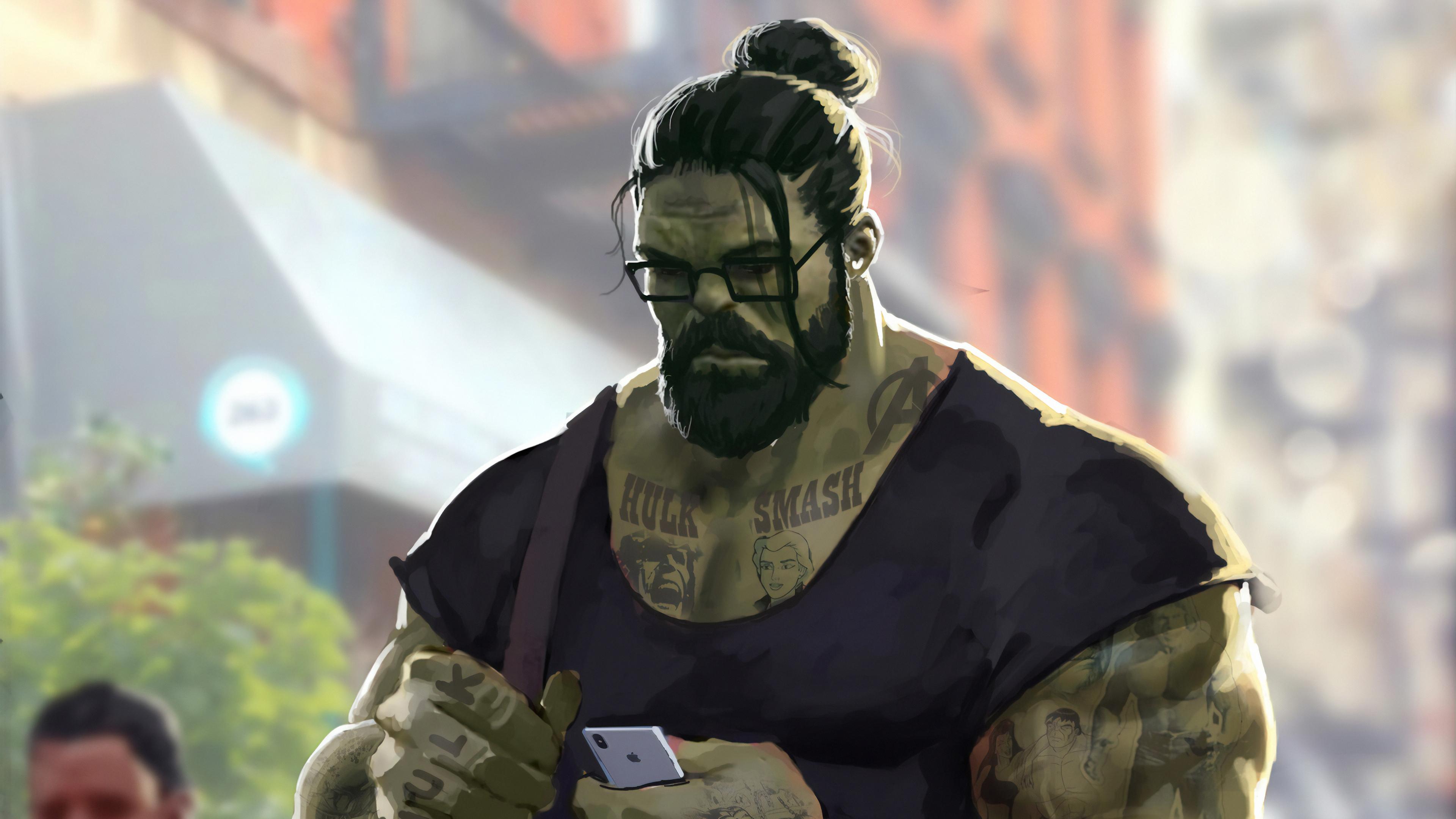 Wallpaper 4k Professor Hulk Man Bun