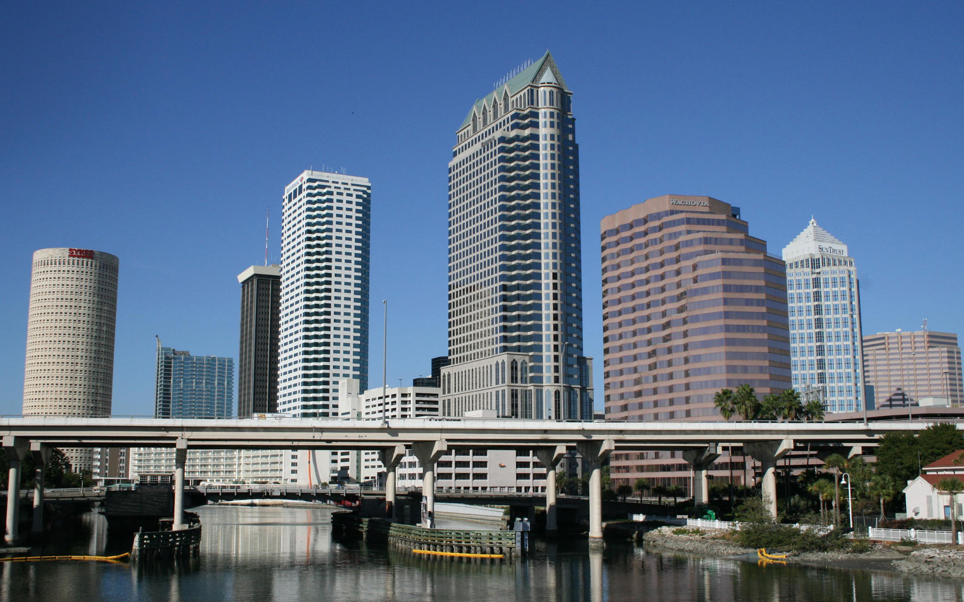 tampa city skyline in city of tampa usa tampa city hd wallpaper