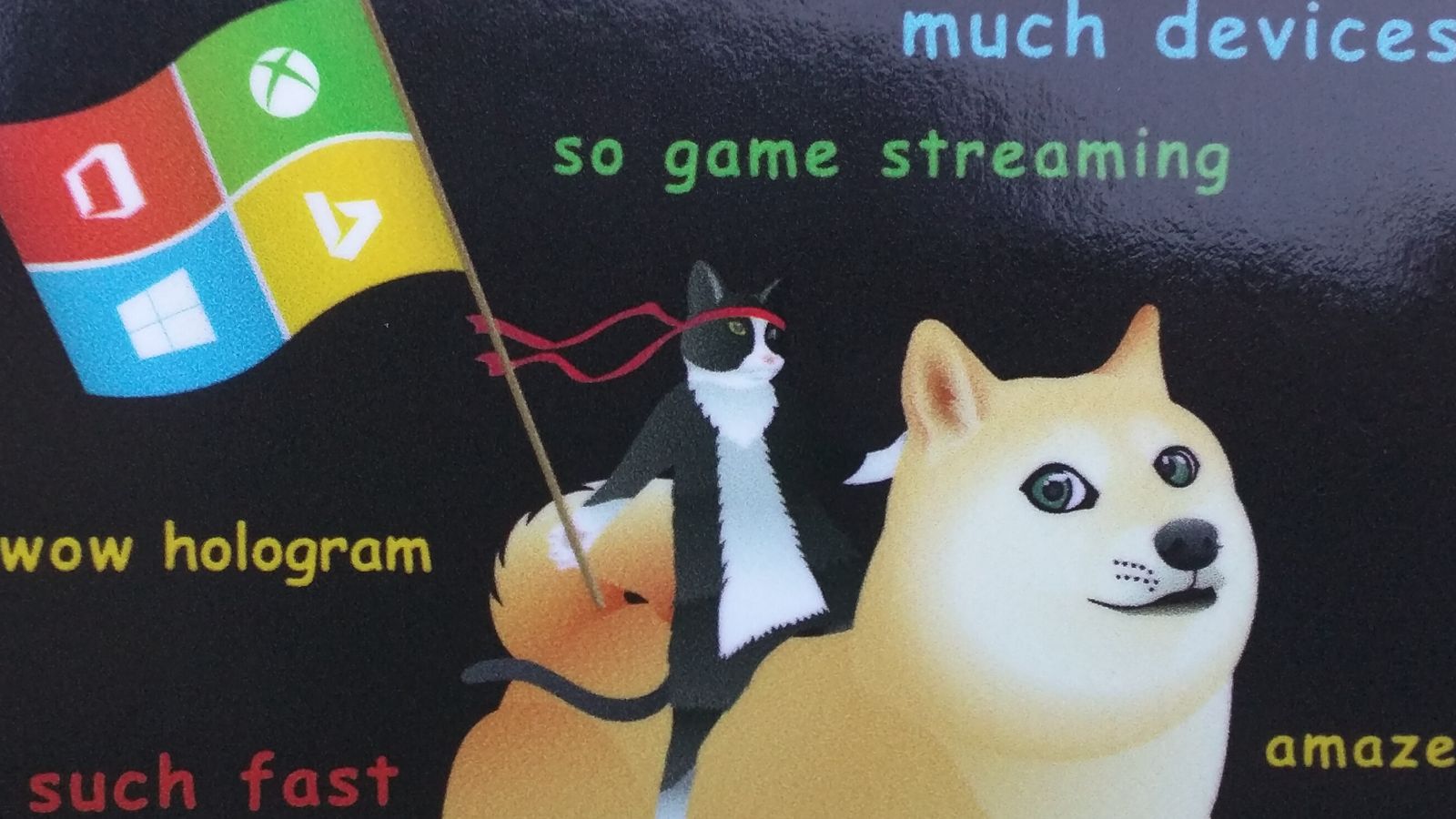 Microsoft Promotes Windows With Stickers Of Ninja Cat Riding A Doge