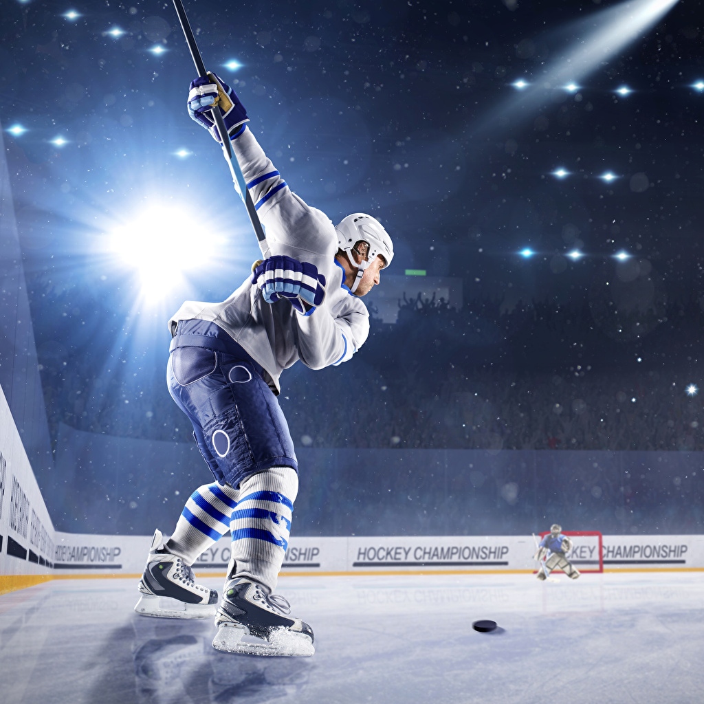 Wallpaper Rays Of Light Man Helmet Ice Rink Sports Hockey Uniform