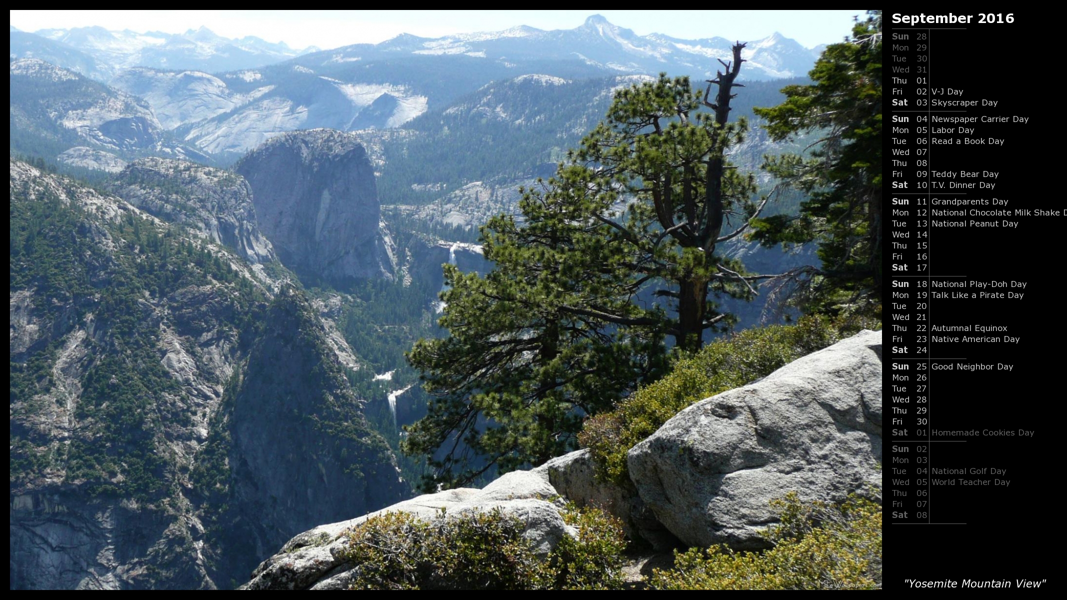 Mlewallpaper Yosemite Mountain Calendar