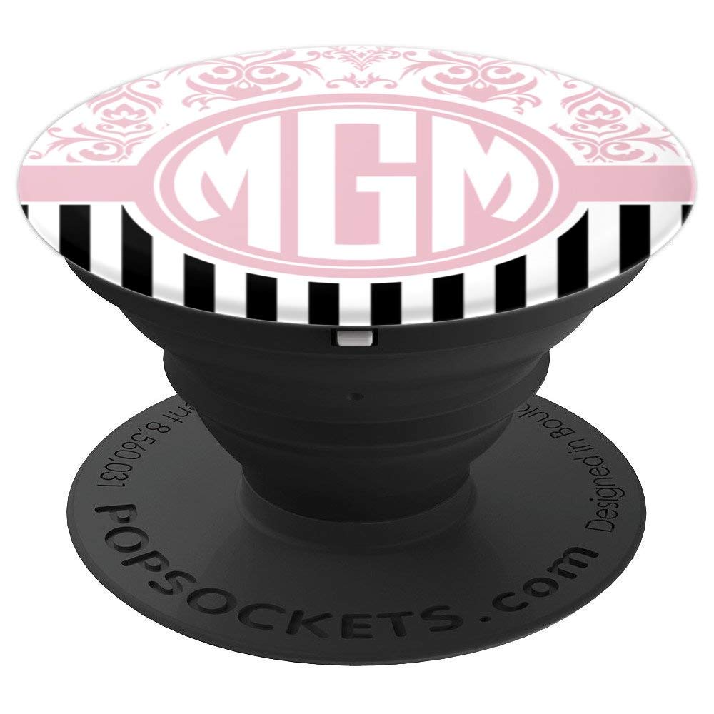 Amazon Mgm Monogram Pop Socket Pink Damask Initials Or