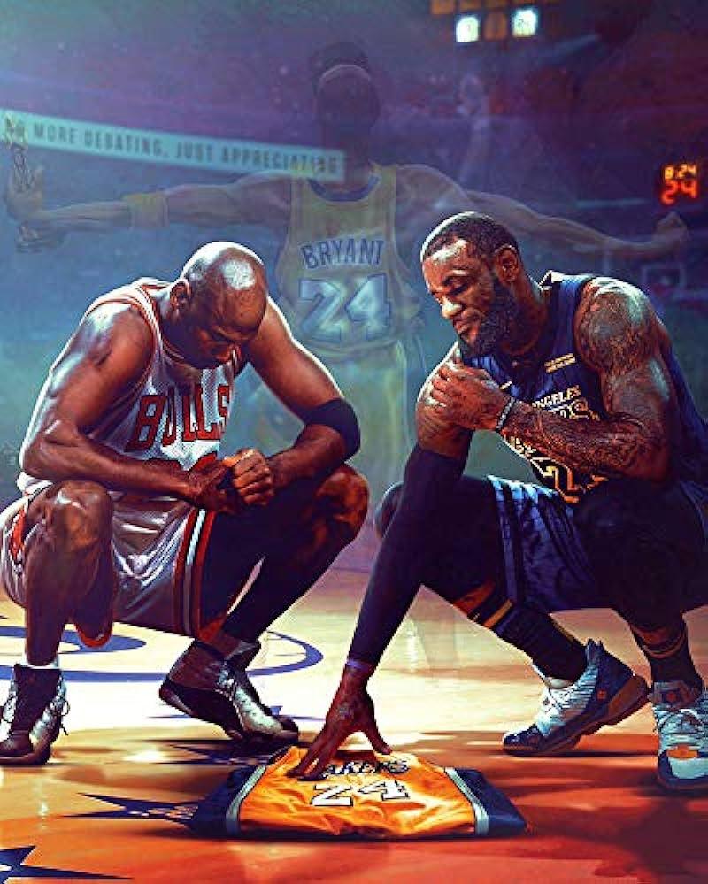 Kobe Bryant Michael Jordan Lebron James Poster No More Debating