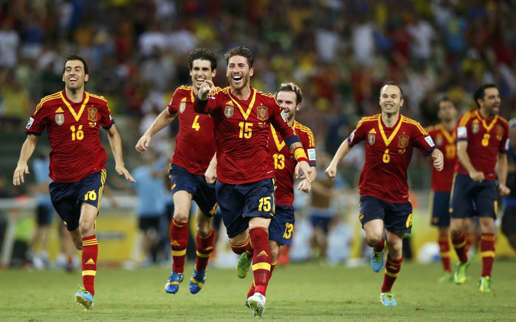 Spain Football Team Celebrates Wallpaper