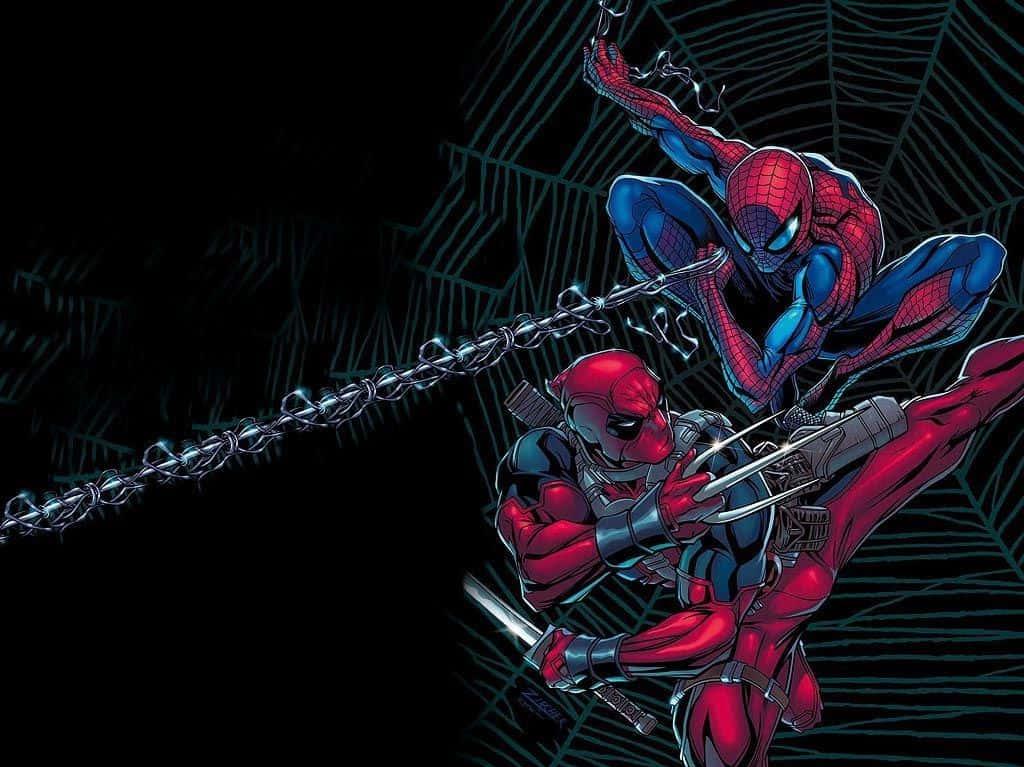 The Amazing Spider Man At His Desk With A Computer
