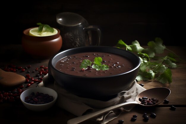Authentic Black Beans Soup Image Wallpaper