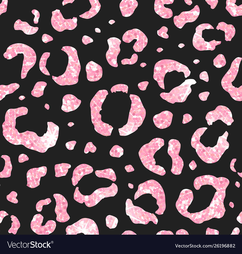 Seamless Pattern Pink Glitter Leopard Print Vector Image