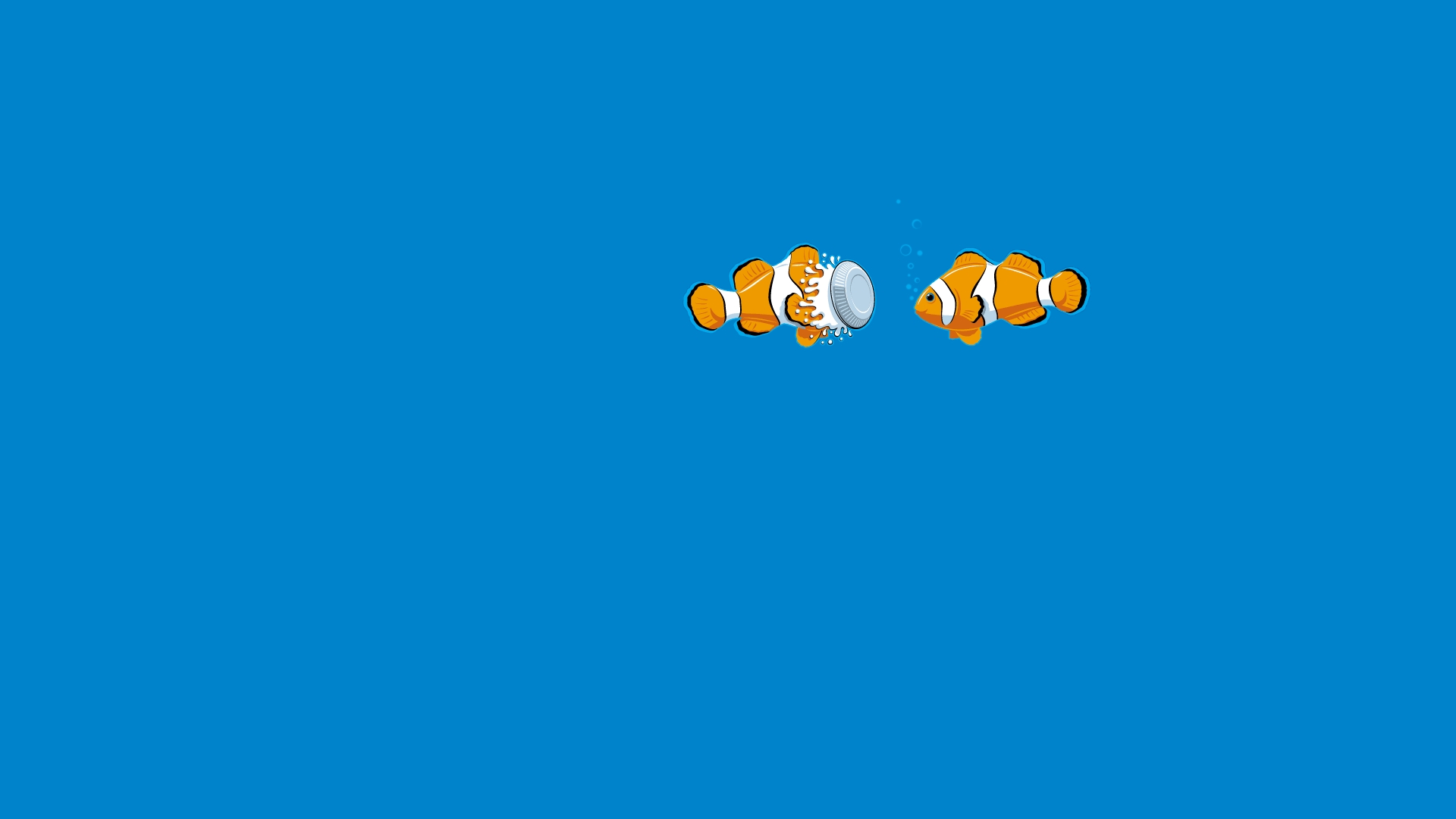Underwater Clown Fish Pie Humor Funny Ocean Sea Wallpaper Background