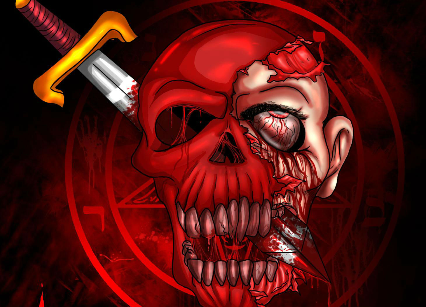 Dark Occult Weapon Skull Satan Satanism Satanic Skulls Wallpaper