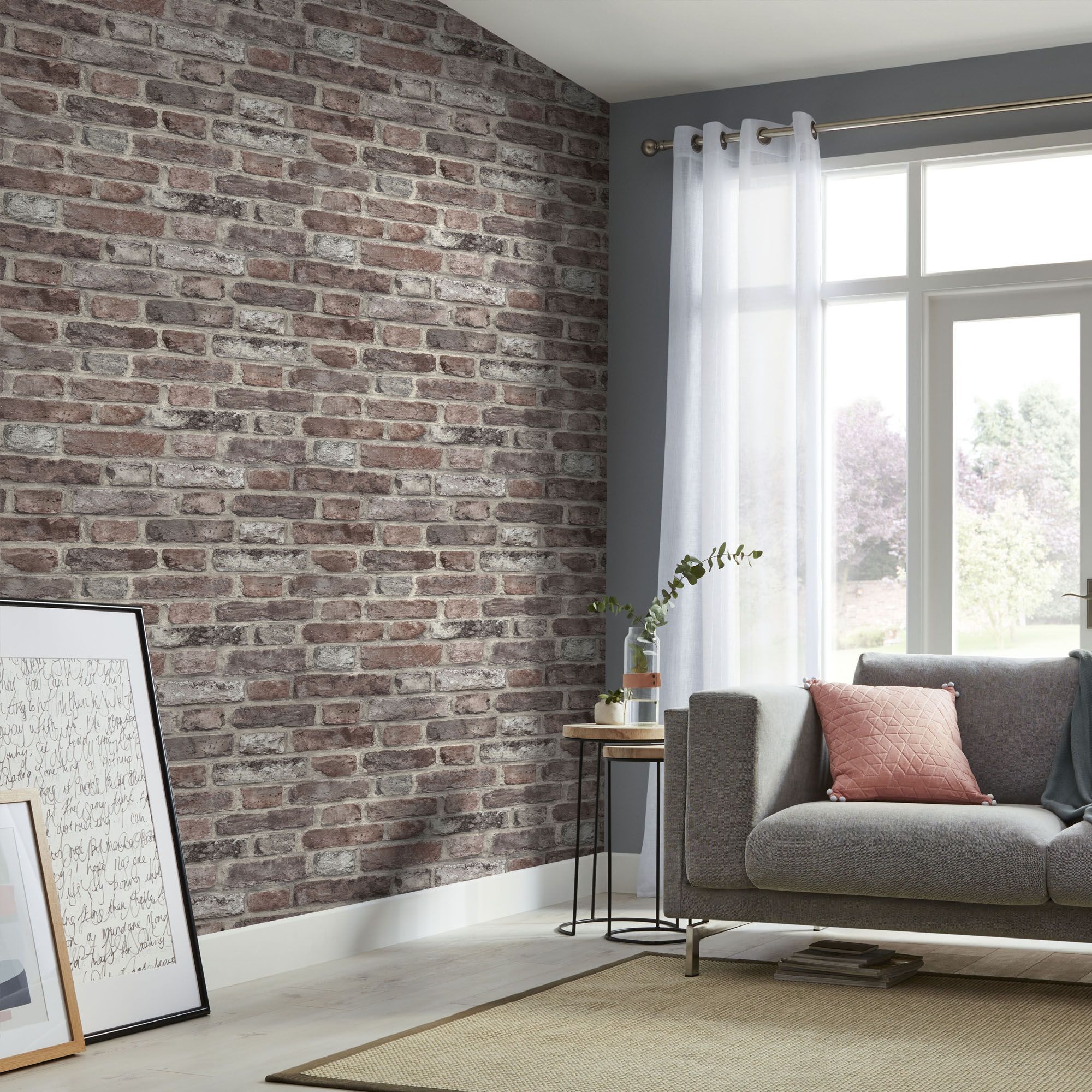 Tanlay Red Brick Effect Smooth Wallpaper In