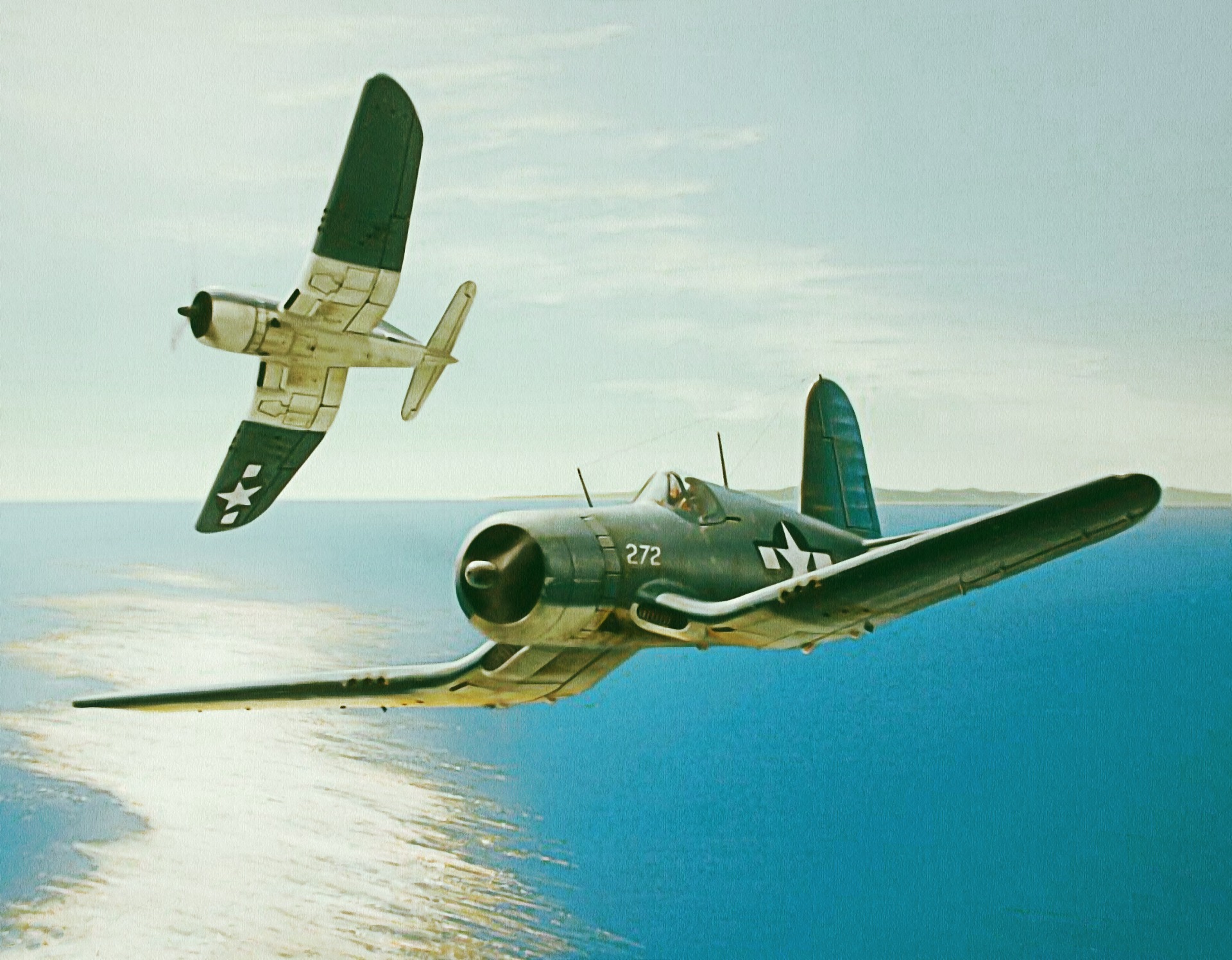 Wallpaper Vought F4u Corsair Pacific Warriors Ww2 War Aviation
