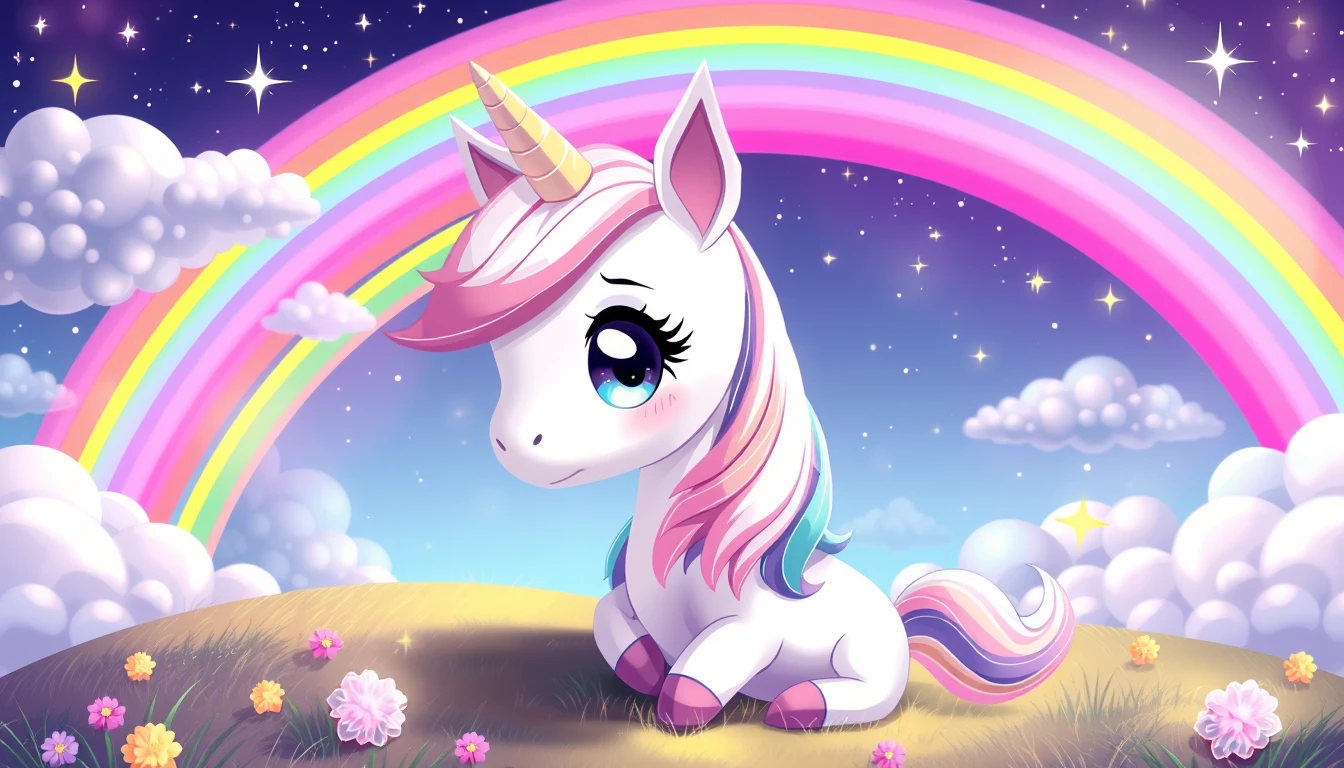 Cute Anime Unicorn Wallpaper