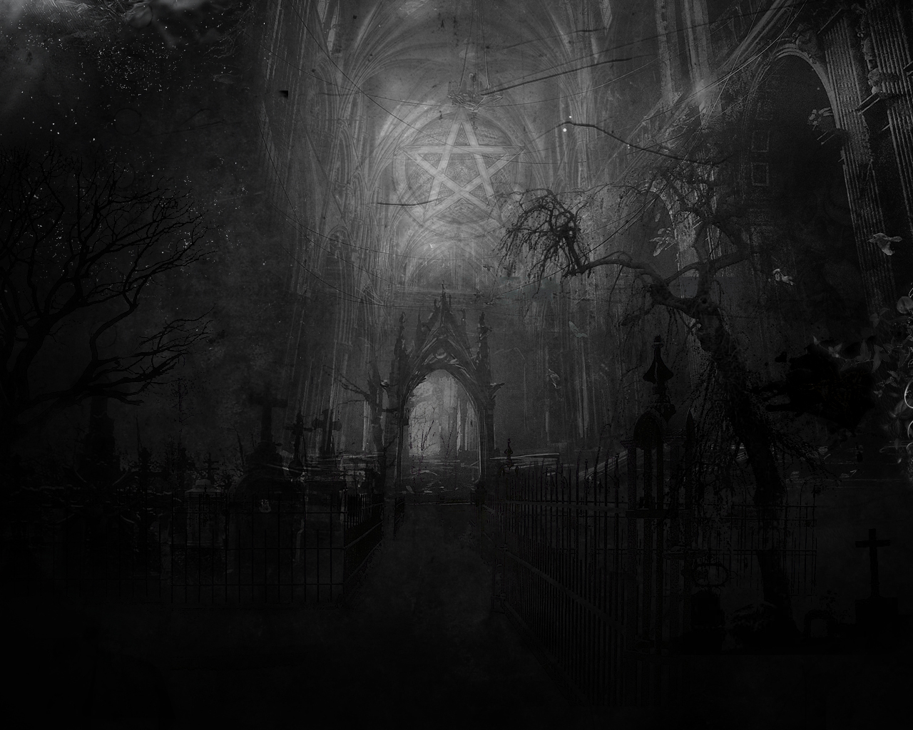Pentagram Cemetery Wallpaper From Dark