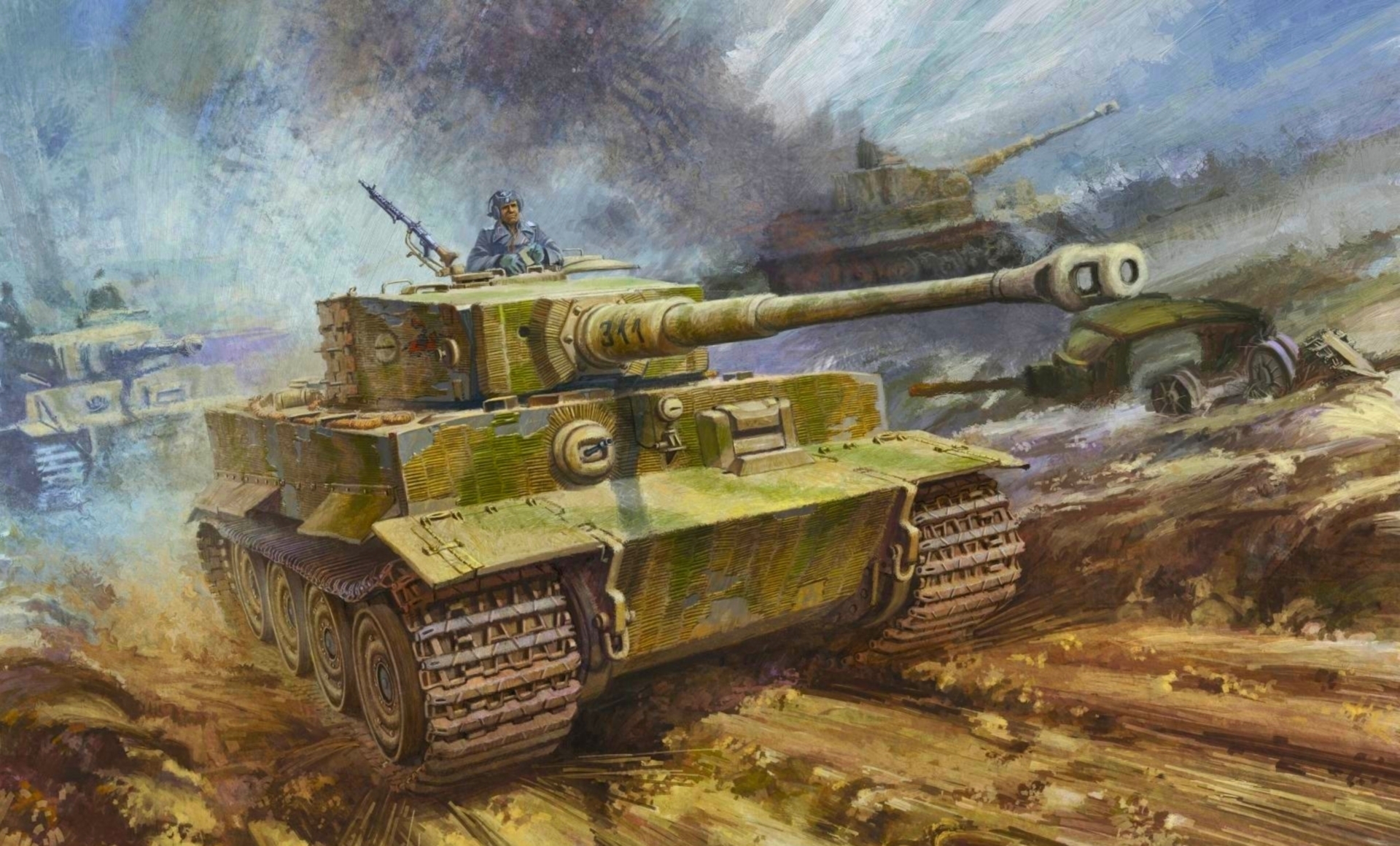 Tiger Tank Wallpaper Which Is Under The