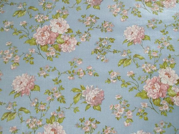 Vintage French Wallpaper Pink Roses Period Paper Projects Scrapbooking