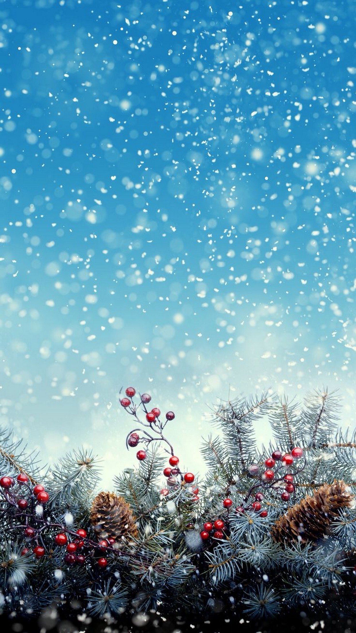 Snowy Christmas Tree iPhone Wallpaper