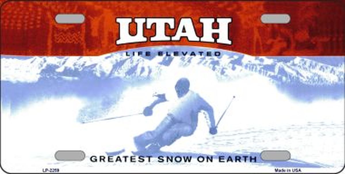 Utah Novelty State Background Blank Metal License Plate