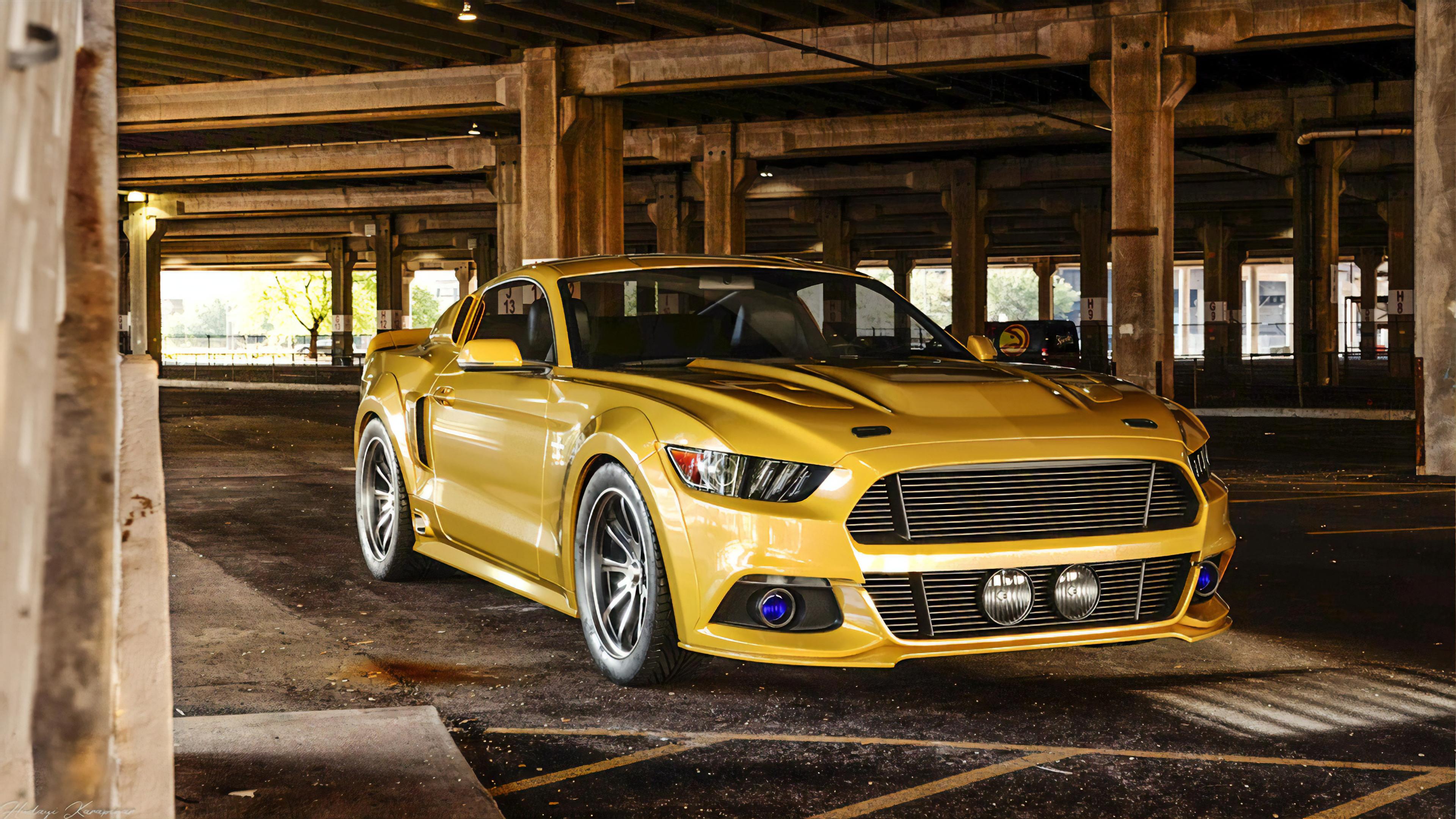 Ford Mustang Yellow Resolution HD 4k