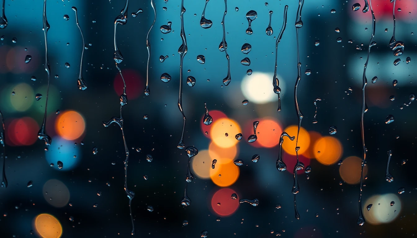 Raindrops On Glass Wallpaper