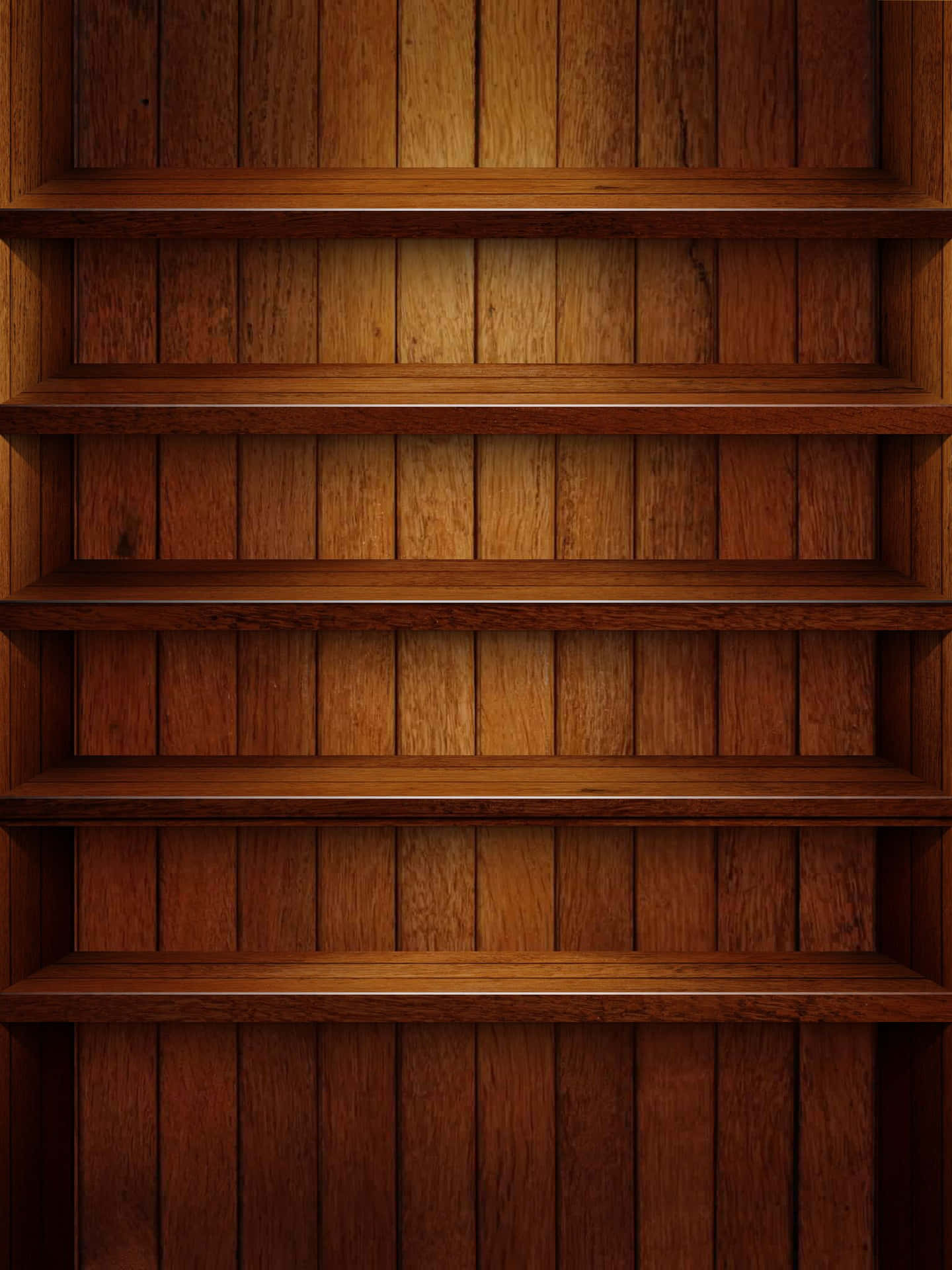 Wooden Empty Bookshelf Background For Desktop Puter