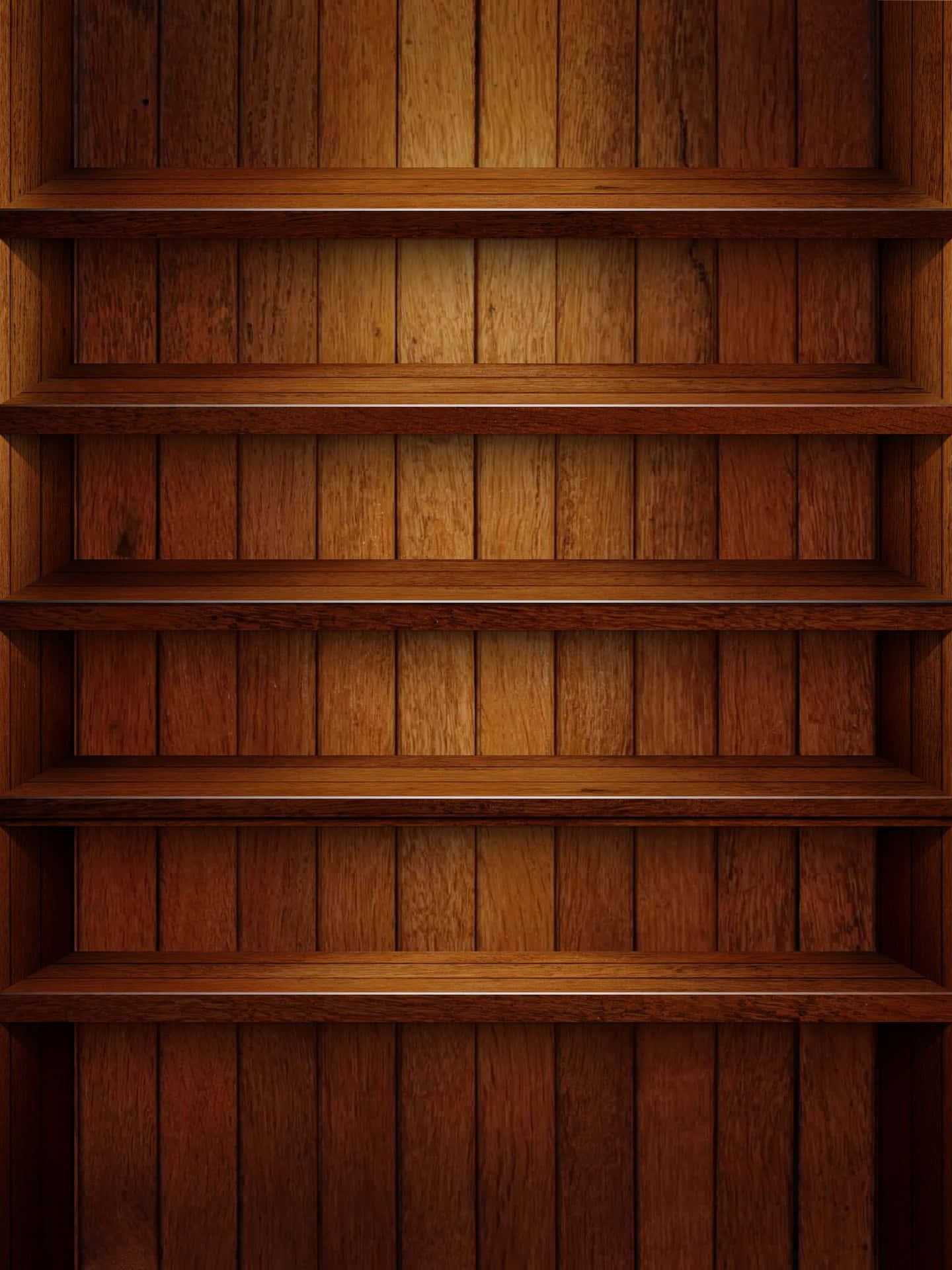 Wooden Empty Bookshelf Background For Desktop Computer