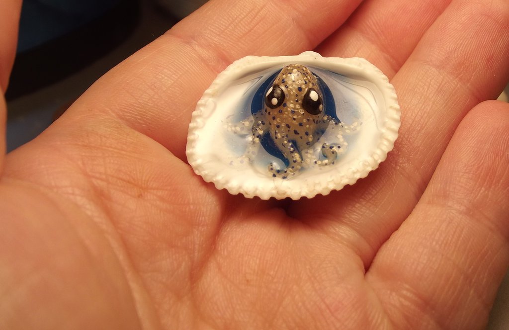 Cute Baby Octopus In A Glow Shell By Shadydarkgirl