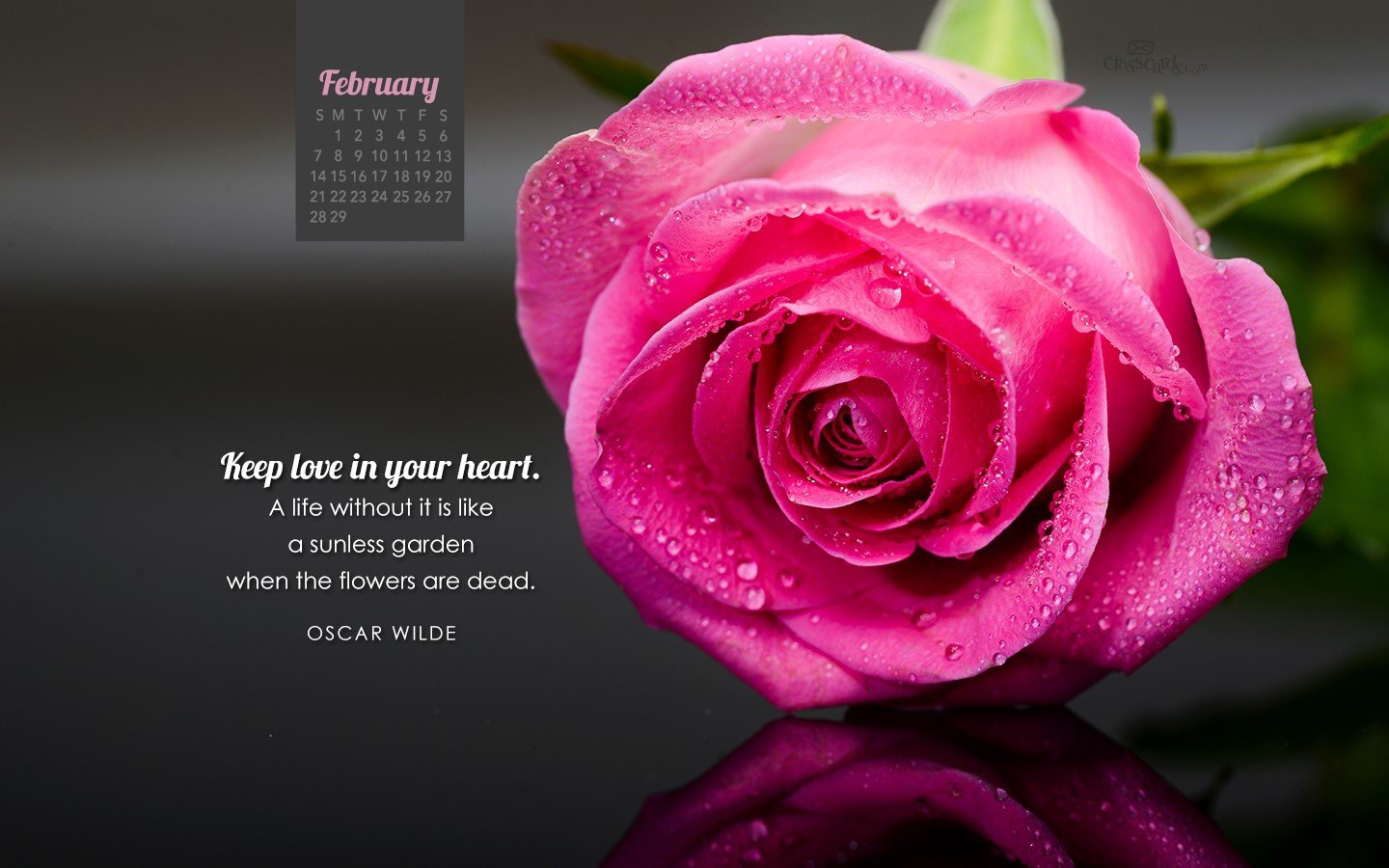February 2016   Oscar Wilde Desktop Calendar  February Wallpaper 1440x900