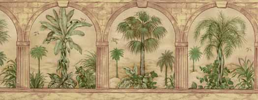 Archway Palm Tree Wallpaper Border