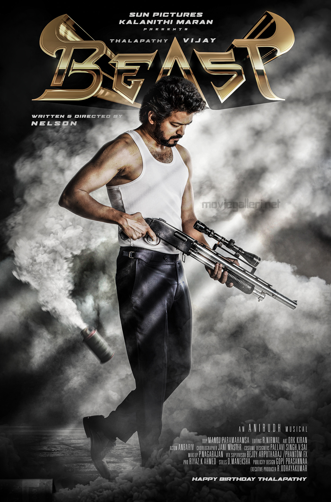 Thalapathy Vijay Beast Movie First Look Poster HD