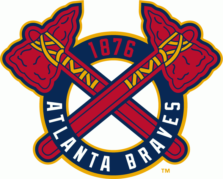 Atlanta Braves Alternate Logo Crossed Tomahawks On A Blue
