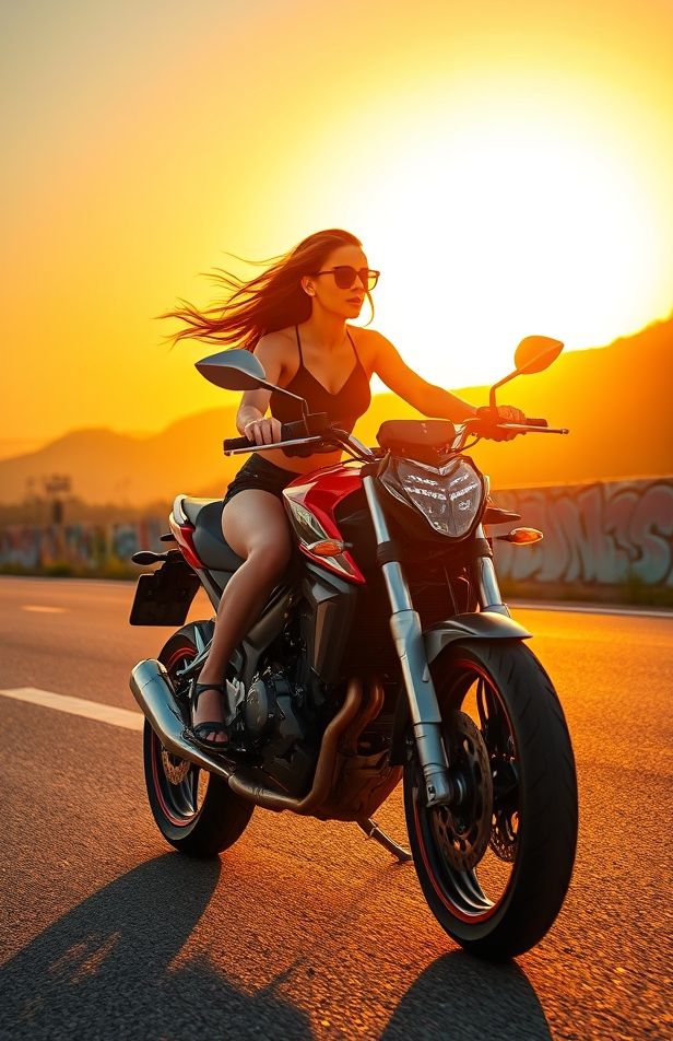 Motorcycle Girl Wallpaper