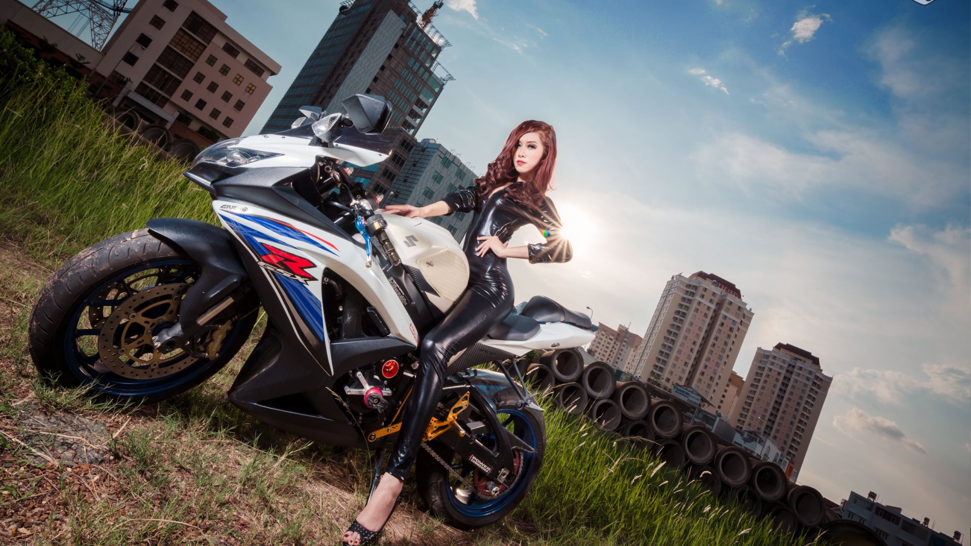 Super Girls Motorcycle Car HD Wallpaper 4k