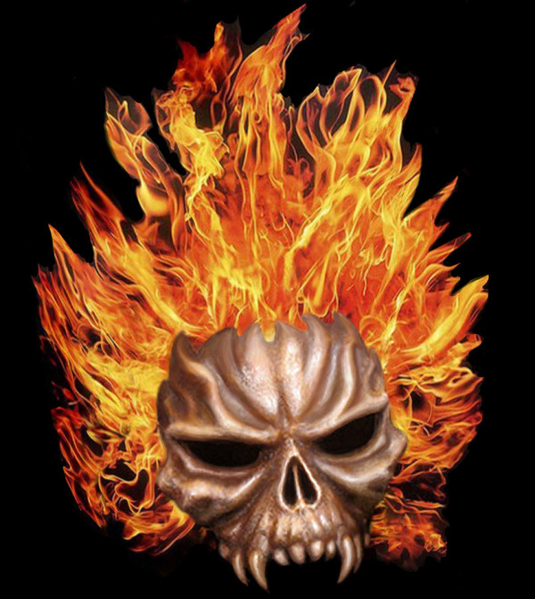 Skull Flames Background Wallpaper HD
