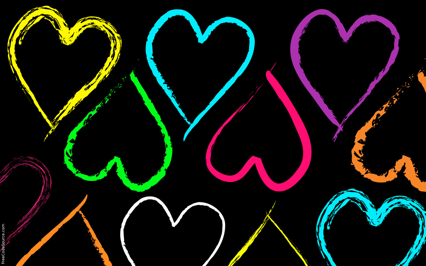 Colorful Hearts Formspring Background