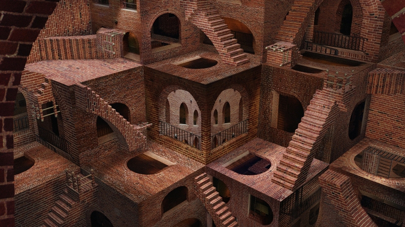 Mc Escher Madness Wallpaper Architecture